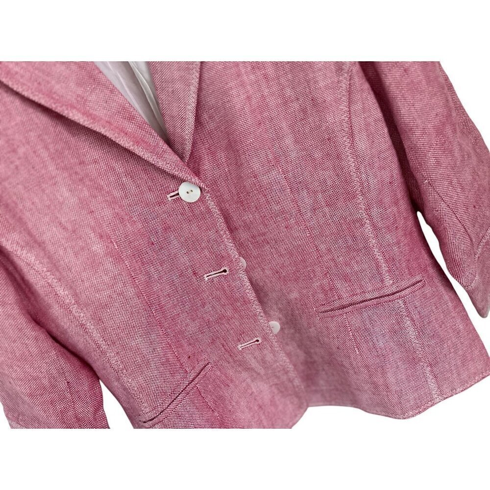 Tristan & Iseut 100% Linen Set - Blazer & A-Lin Skirt Heather Pink Size Med - Picture 6 of 16